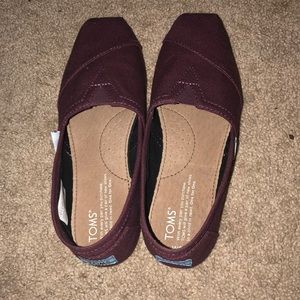 Burgundy Tom’s shoes